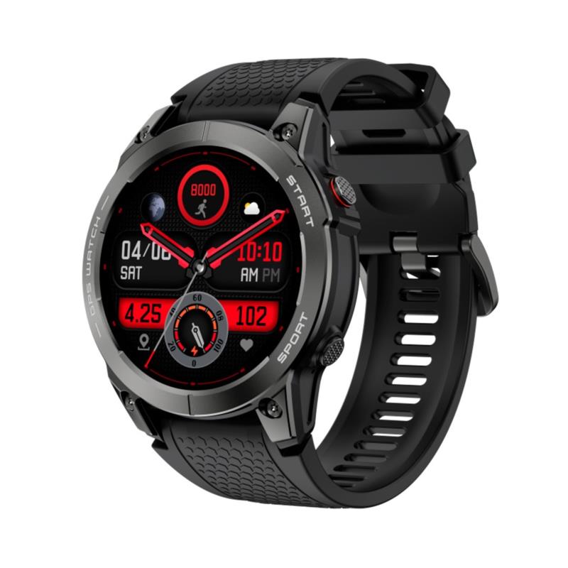 smartwatch S53 GPS - Μαύρη κάσα / Μαύρο λουρί σιλικόνης