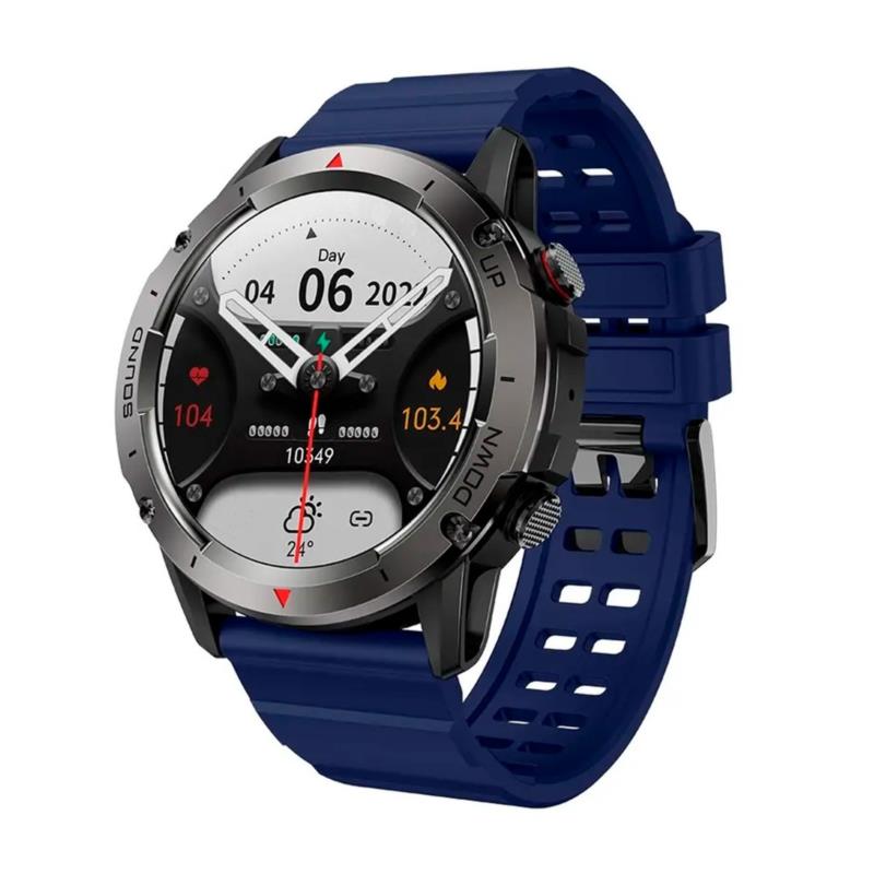 smartwatch NX9 - Μαύρη κάσα / Μπλε λουρί σιλικόνης