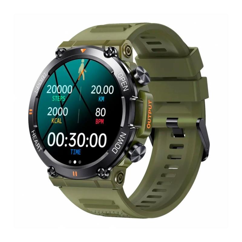 smartwatch K56 PRO - Μαύρη κάσα / Πράσινο λουρί σιλικόνης