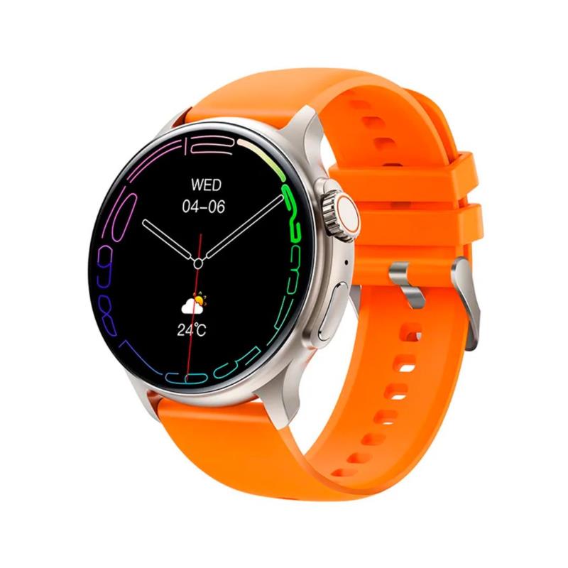 smartwatch K58 - Ασημί κάσα / Πορτοκαλί λουρί σιλικόνης