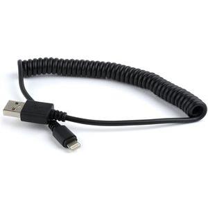 CABLEXPERT CC-LMAM-1.5M USB SYNC AND CHARGING SPIRAL CABLE FOR IPHONE 1.5M BLACK