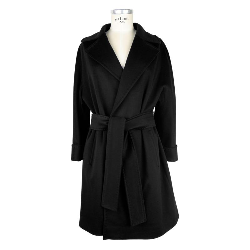 Made in Italy Black Wool Vergine Jackets & Coat LO-7553 IT44