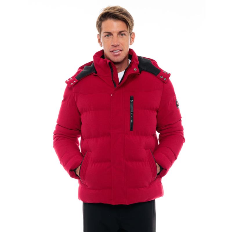 Biston fashion ανδρικό κοντό μπουφάν ΚΟΚΚΙΝΟ 48-201-005-010-M