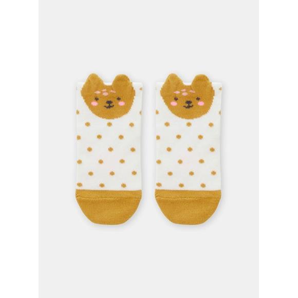 Βρεφικές Κάλτσες για Κορίτσια Mustard Dots - ΕΚΡΟΥ