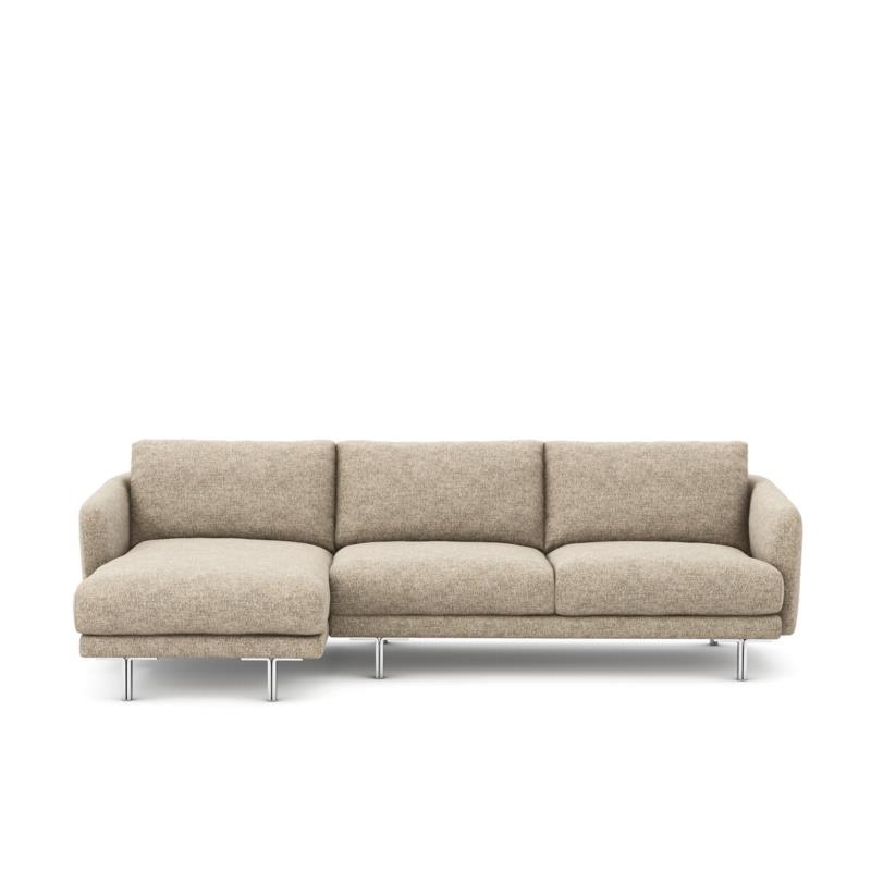 Γωνιακός καναπές με μελανζέ ταπετσαρία Μ148xΠ246xΥ76cm
