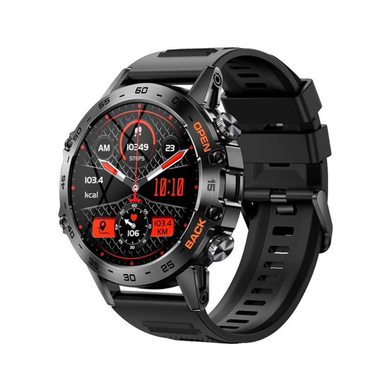 Smartwatch K52 - Μαύρη κάσα / Μαύρο λουρί σιλικόνης