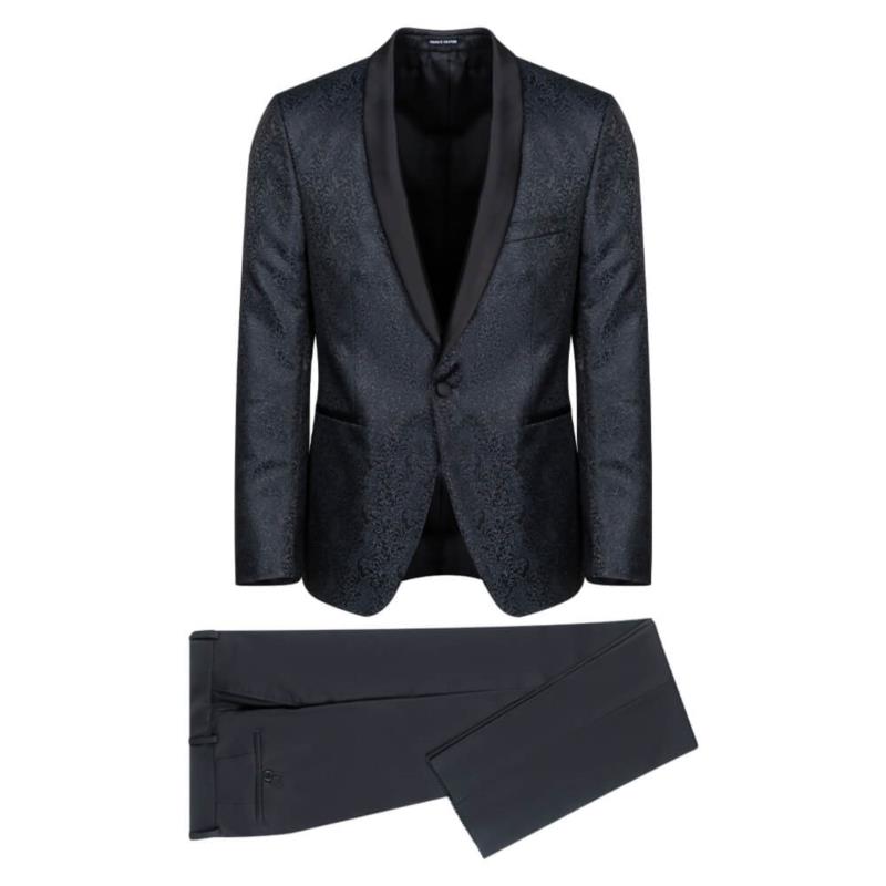 Prince Oliver Tuxedo Μαύρο Μπροκάρ (Modern Fit)