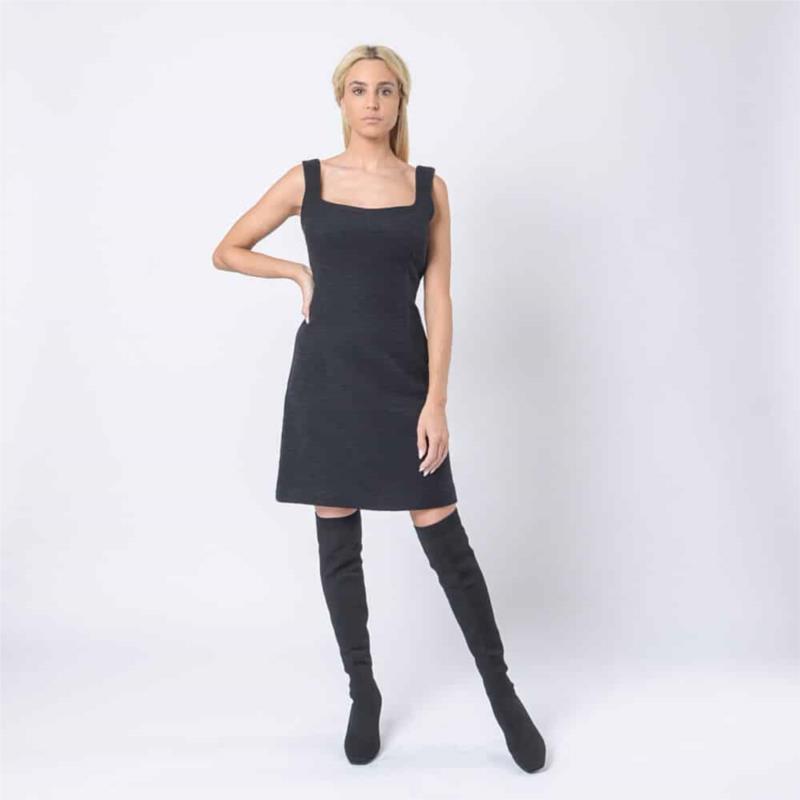 Kathy Dress.Μίντι Μπουκλέ Μαύρο Φόρεμα New Arrival