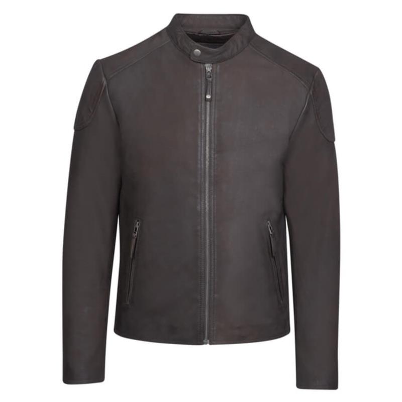Racer Jacket Καφέ 100% Leather Jacket (Modern Fit)