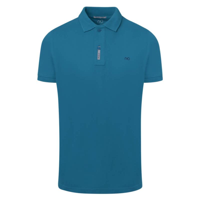 Brand New Polo Double Pique Πετρόλ 100% Cotton (Regular Fit)