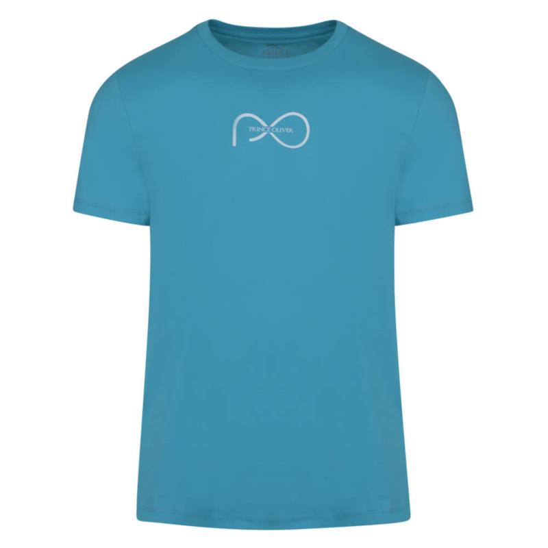 Elegant Logo Τ-Shirt Γαλάζιο Round Neck (Italian SlimFit)
