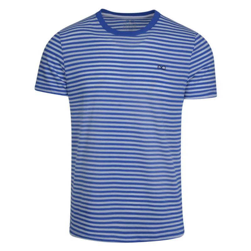 Fashionable Τ-Shirt Ριγέ Μπλε (Italian Slim Fit)