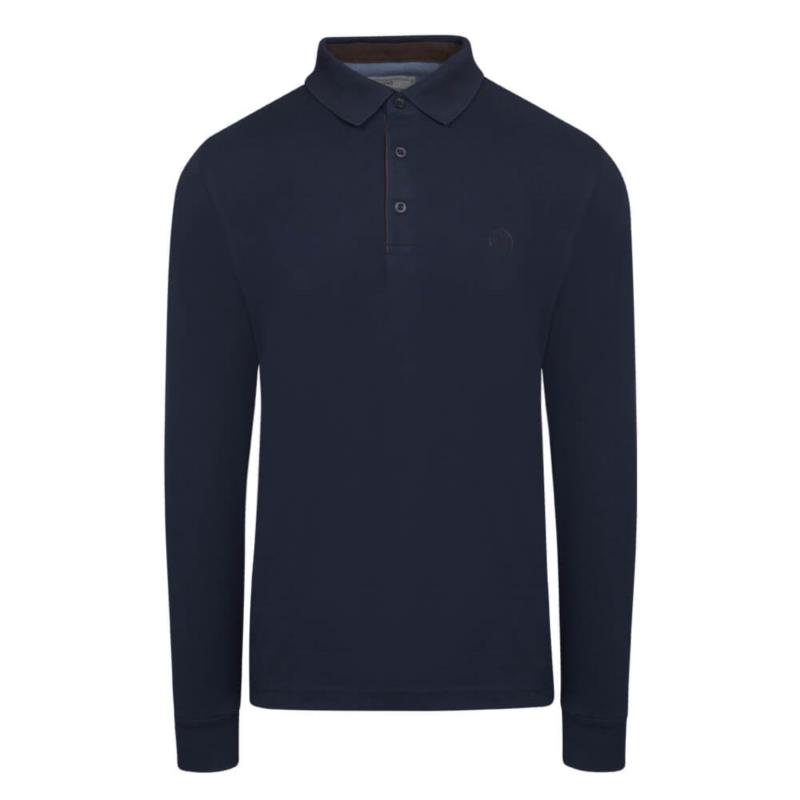 Signature Long Sleeve Polo Μπλε Σκούρο (Modern Fit) New Arrival