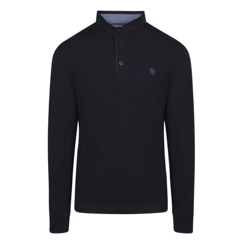 Signature Long Sleeve Mao Polo Μπλε Σκούρο (Modern Fit) New Arrival