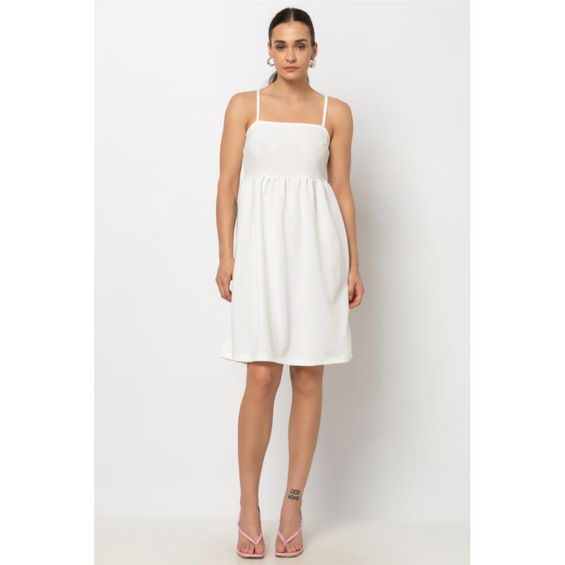 Λευκό Μίνι Φόρεμα με Τιράντες