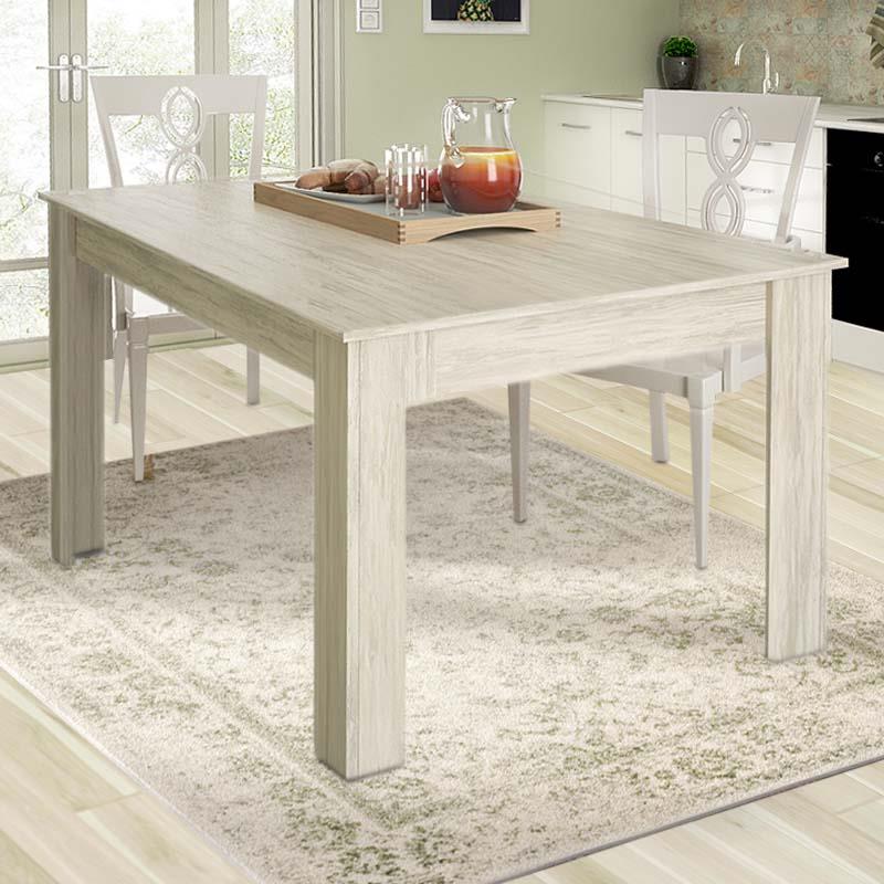 Τραπέζι Tito Megapap μελαμίνης χρώμα λευκό γκρι 138x80x74εκ. - MegaPap - 0204643