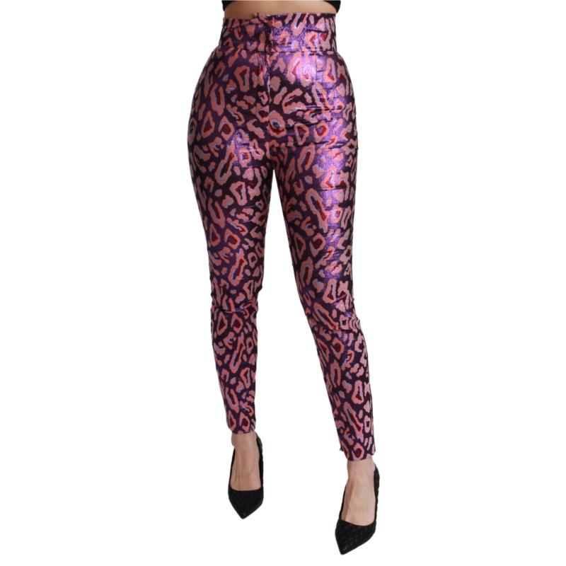 Dolce & Gabbana Multicolor Patterned Cropped High Waist Pants IT40