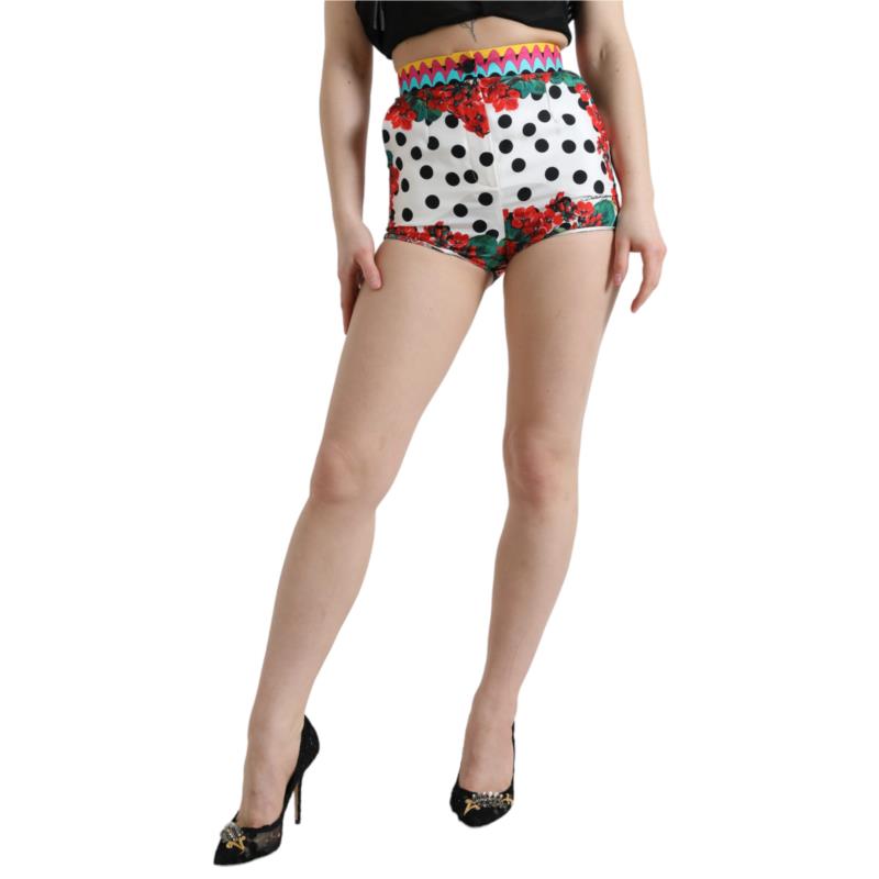 Dolce & Gabbana Multicolor Floral Polka Dot Hot Pants Shorts IT40