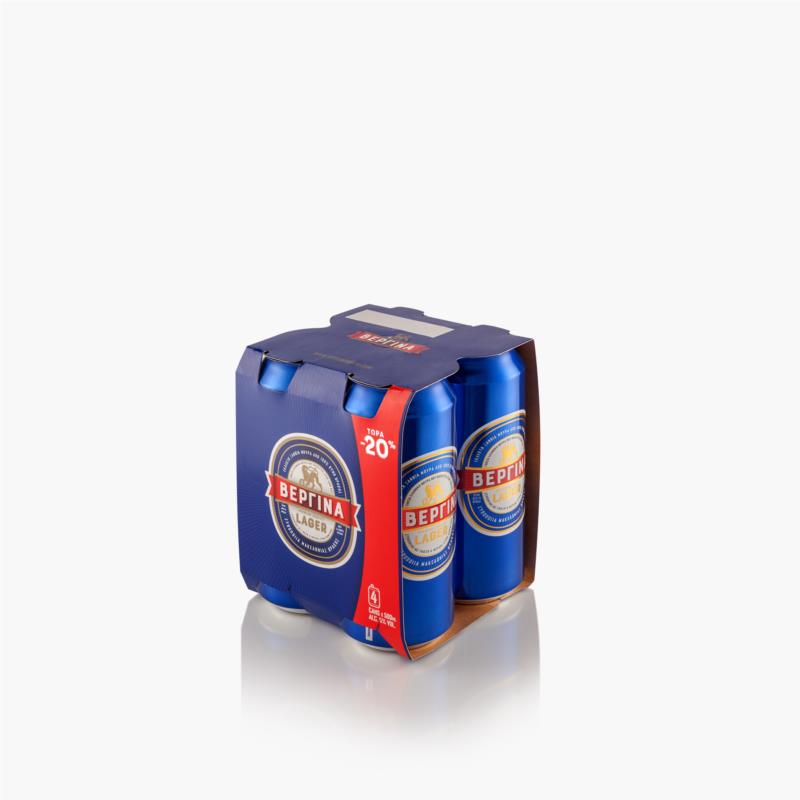 Μπύρα κουτί Premium Lager Βεργίνα (4x500 ml) -20%