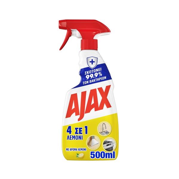 Καθαριστικό spray επιφανειών 4 σε 1 λεμόνι με αντλία Ajax (500ml)