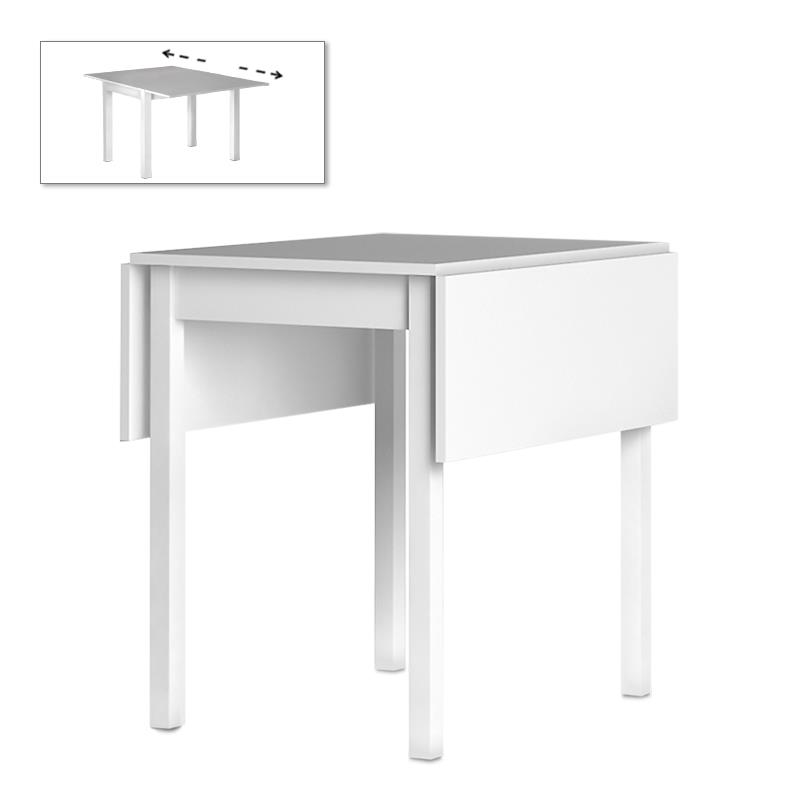 Τραπέζι Katlanir Megapap επεκτεινόμενο μεταλλικό - μελαμίνης χρώμα λευκό 59x78x75 - 117x78x75εκ. - MegaPap - 0117672