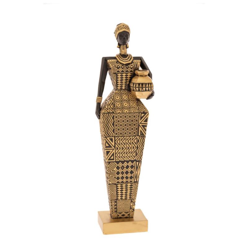 Διακοσμητική Επιτραπέζια Γυναικεία Φιγούρα Polyresin Μαύρη-Χρυσή iliadis 8x7x29εκ. 85756 (Υλικό: Polyresin, Χρώμα: Μαύρο) - Iliadis - il_85756