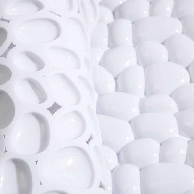 Dimitracas Αντιολισθητικό Ταπέτο Μπανιέρας Βότσαλο 3D Λευκό 37.5x74cm 06030.001