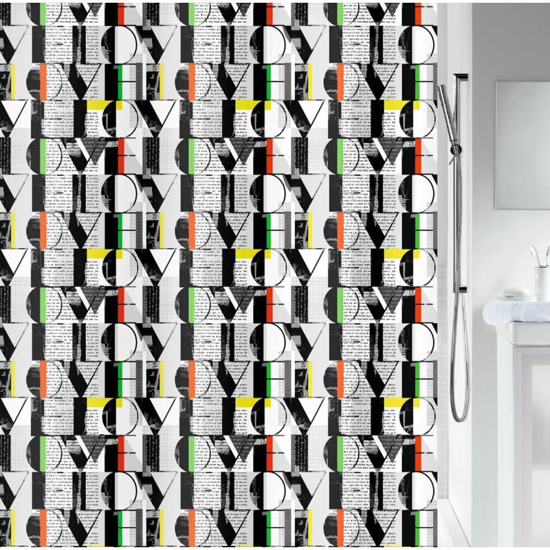 Υφασμάτινη Κουρτίνα Μπάνιου 180Χ200cm Πολύχρωμη Polyester Spirella