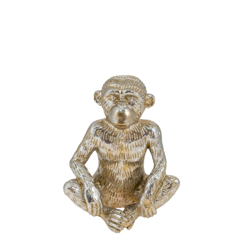 Zen Collection Διακοσμητικός Πίθηκος Resin Ασημί 47507
