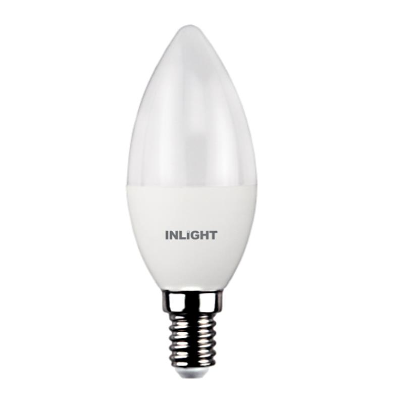 InLight Λαμπτήρας E14 LED C37 8W 700Lm 3000Κ Θερμό Λευκό 7.14.08.13.1