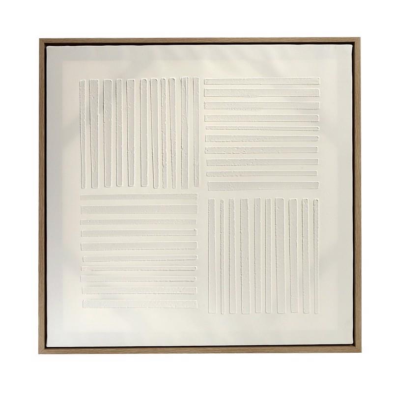 Πίνακας Χειροποίητος σε Καμβά Λευκός Γύψινος/MDF 60x3.8x60cm FAL123 Espiel