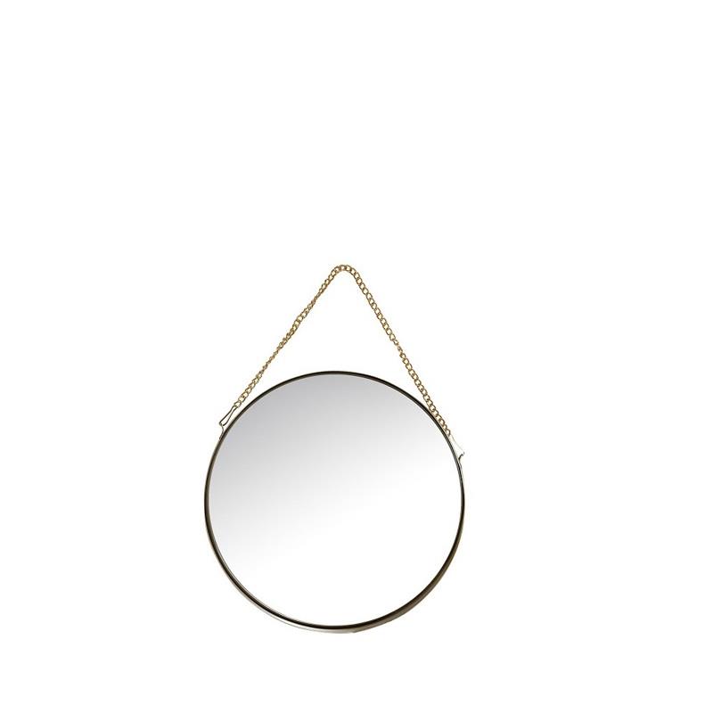 Καθρέπτης Τοίχου Μεταλλικός Στρογγυλός Χρυσός Φ20.5x2.7cm FAM629 Espiel