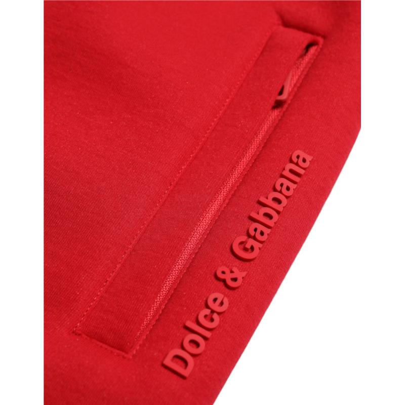 Dolce & Gabbana Red Cotton Blend Skinny Jogger Pants IT48
