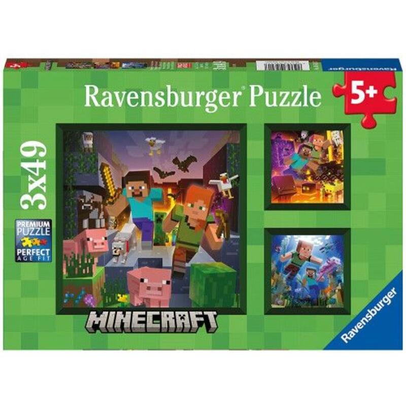 Ravensburger Παζλ 3X49 Minecraft Biomes (05621)