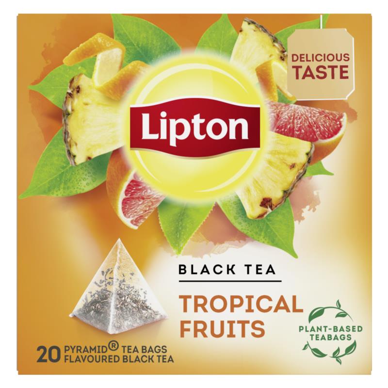 Τσάι Μαύρο Τροπικά Φρούτα Lipton (20 πυραμίδες x 1,7 g)