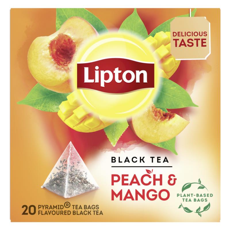 Τσάι Μαύρο Ροδάκινο Μάνγκο Lipton (20 πυραμίδες x 1,7 g)