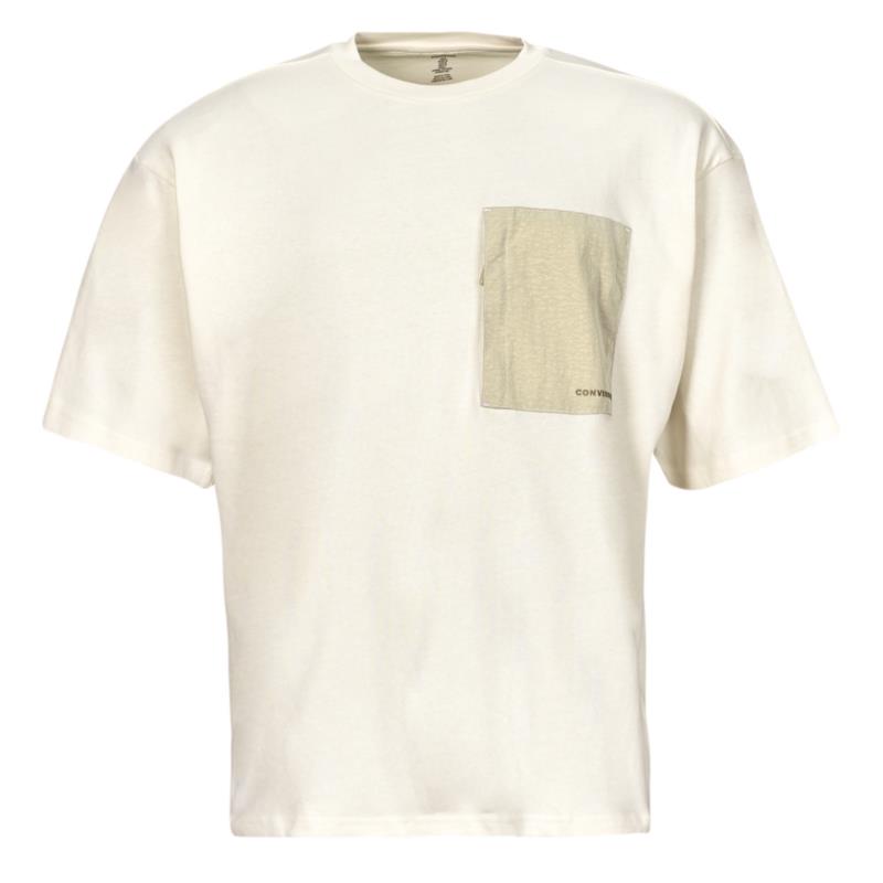 T-shirt με κοντά μανίκια Converse WORDMARK OVERSIZED KNIT TOP TEE EGRET