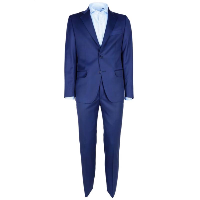Made in Italy Blue Wool Vergine Suit IT50