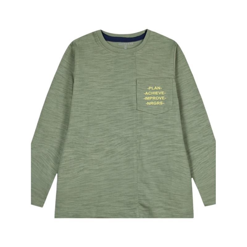 Energiers Μακό μακρυμάνικη μπλούζα με τυπωμένη τσέπη για αγόρι ΧΑΚΙ 12-224148-5