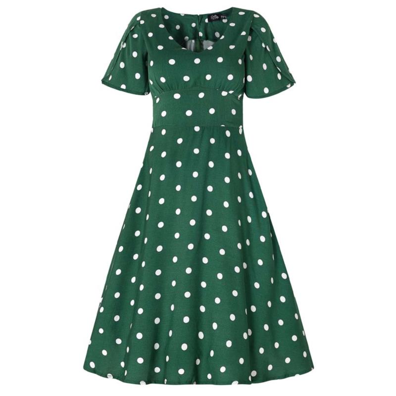 vintage πουά φόρεμα Janet green