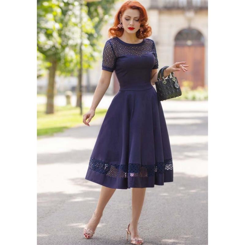 vintage '50s φόρεμα cotton lace Tessa
