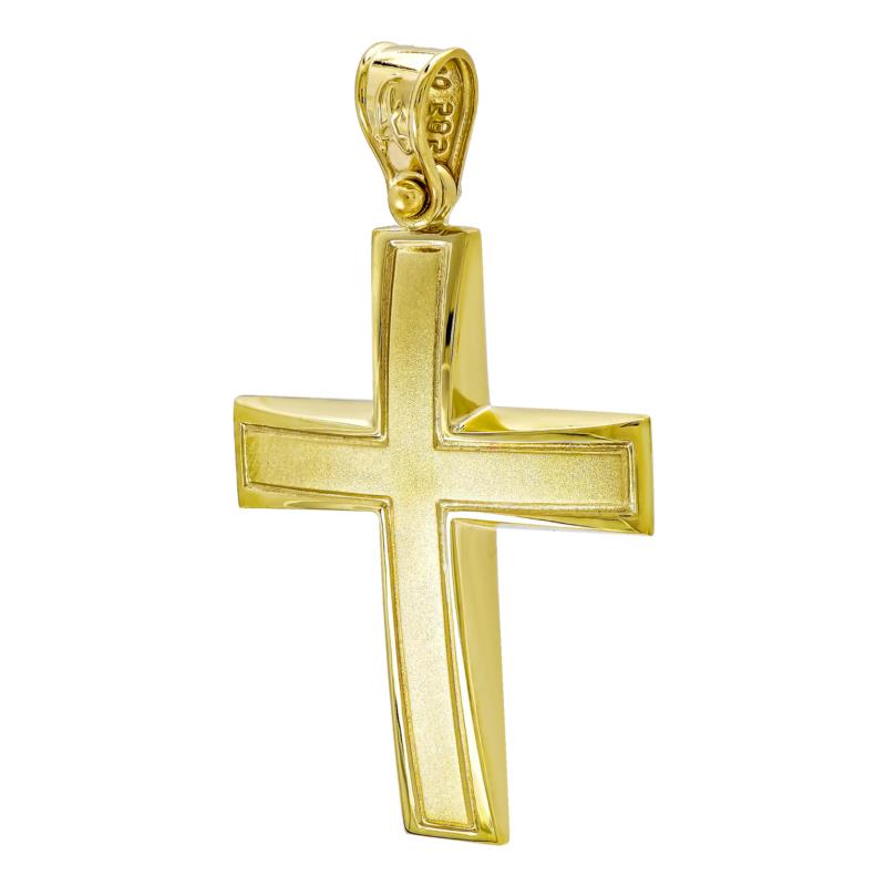 Σταυρός Βάπτισης Ανδρικός Σε Κίτρινο Χρυσό 14 Καρατίων ST3493