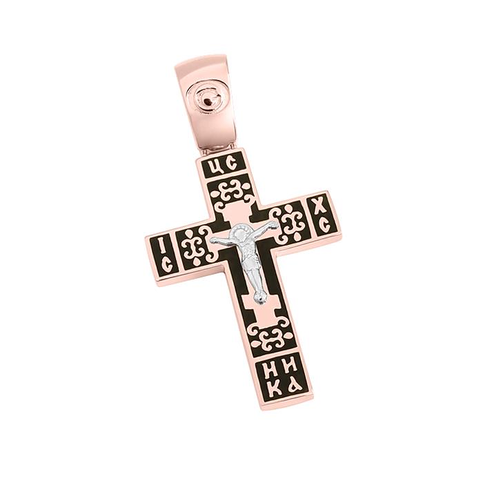 Ρώσικος σταυρός γυναικείος σε ροζ χρυσό Κ14