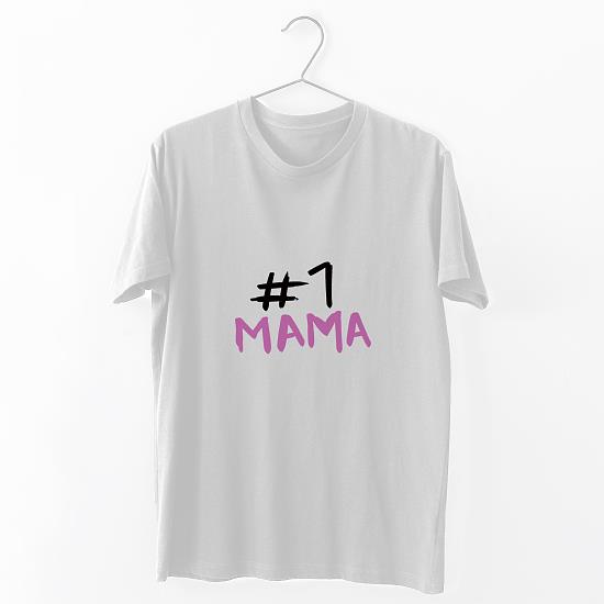 #1 Μαμά - Organic Vegan T-Shirt Unisex Λευκό XXS