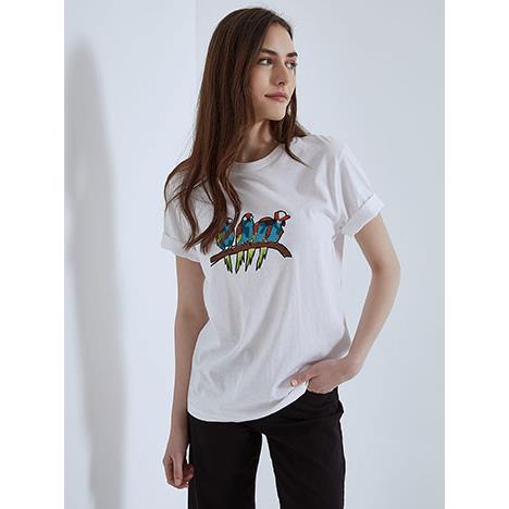 Unisex βαμβακερό T-shirt με παπαγάλους SM1017.4623+1