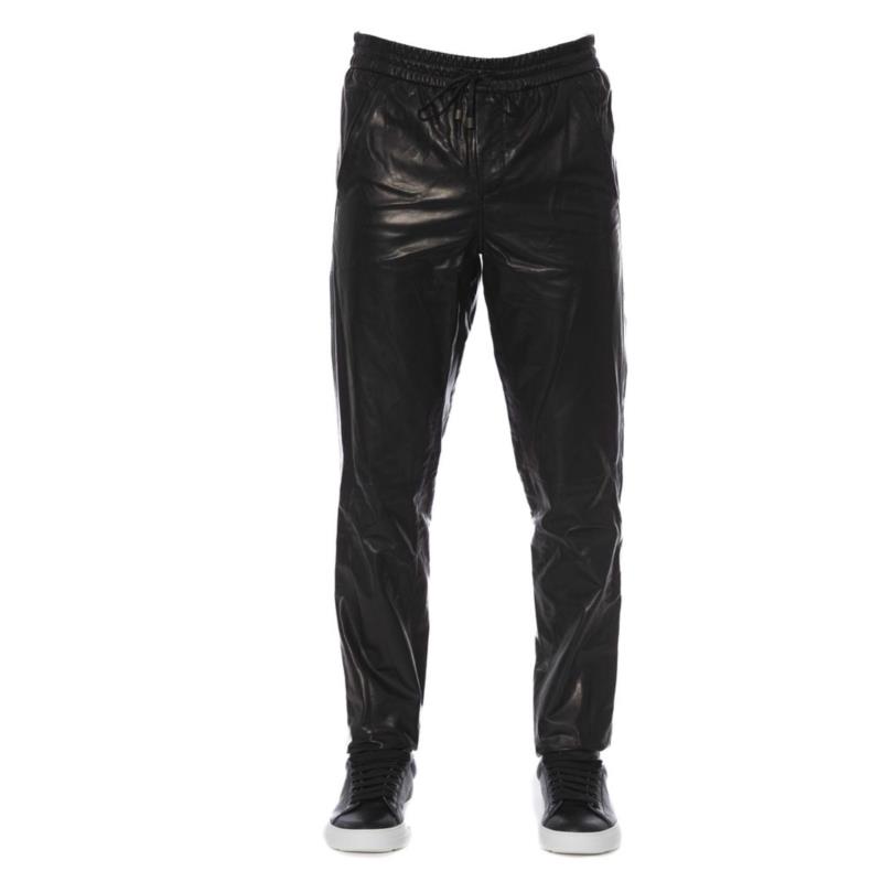 Trussardi Black LAMB Leather Jeans & Pant W52