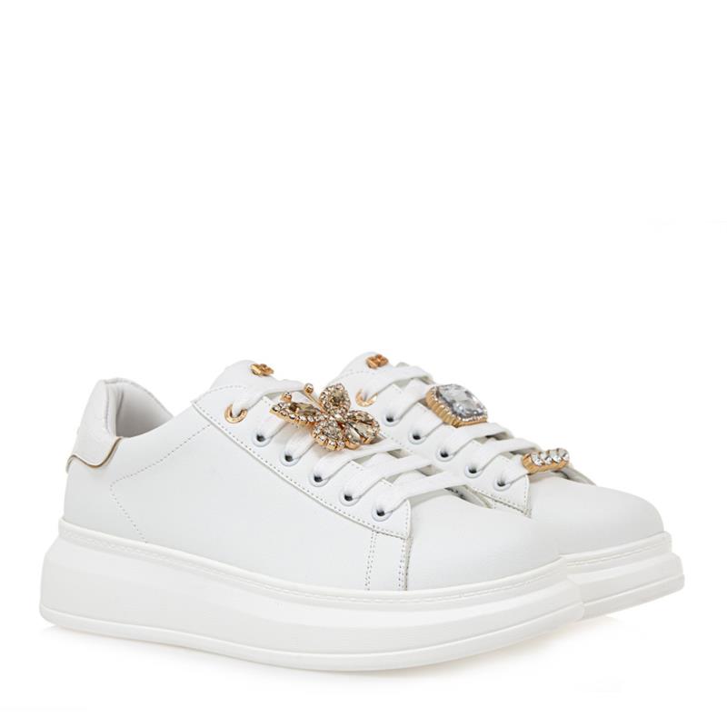 Renato Garini Γυναικεία Παπούτσια Sneakers 706-19R Λευκό Κροκό S119R706225P