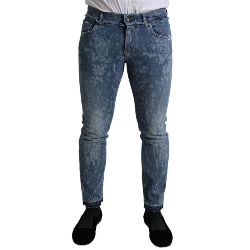Dolce & Gabbana Blue Washed Skinny Cotton Stretch Denim Jeans IT48