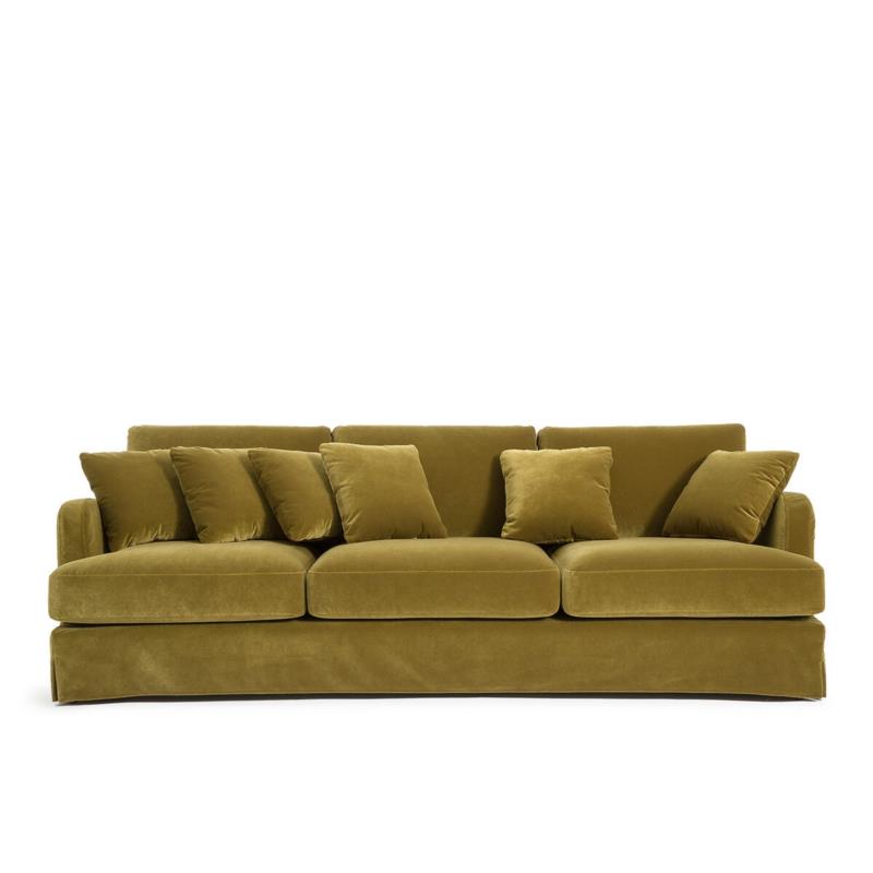 Καναπές με βελούδινη ταπετσαρία