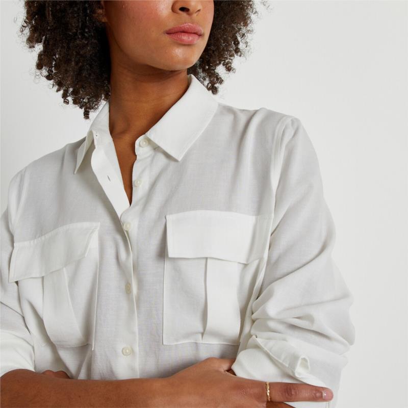 Μακρυμάνικο πουκάμισο με lyocell στη σύνθεση